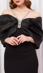 Candra Draped Bow Halter Maxi Dress