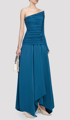 Harmon One-Shoulder Ruched Maxi Dress