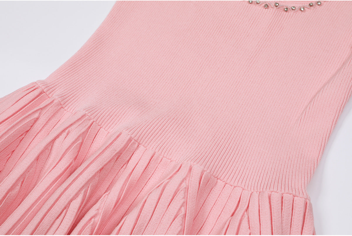 Greydon Diamante Ribbed Knit Mini Dress