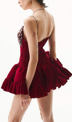 Itai Glamorous Sequin & Velvet Party Mini Dress