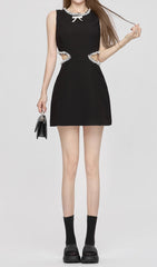 Darice Black Pearl Cutout Mini Dress
