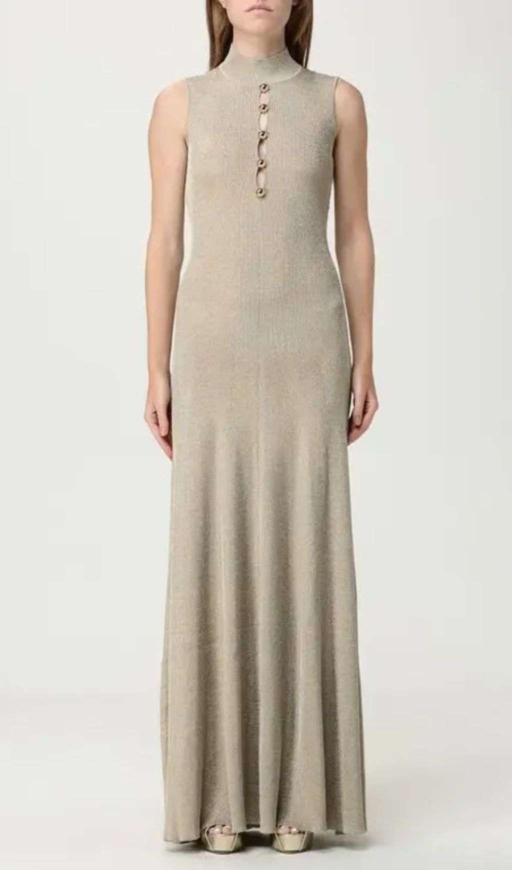 Juno Shimmer Ribbed Knit Maxi Dress