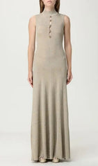 Juno Shimmer Ribbed Knit Maxi Dress
