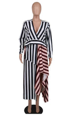 Nola 'Colour Clash' Mixed Stripe Maxi Dress