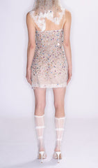 Dorisa Dazzling Diamond Embellished Strappy Mini Dress
