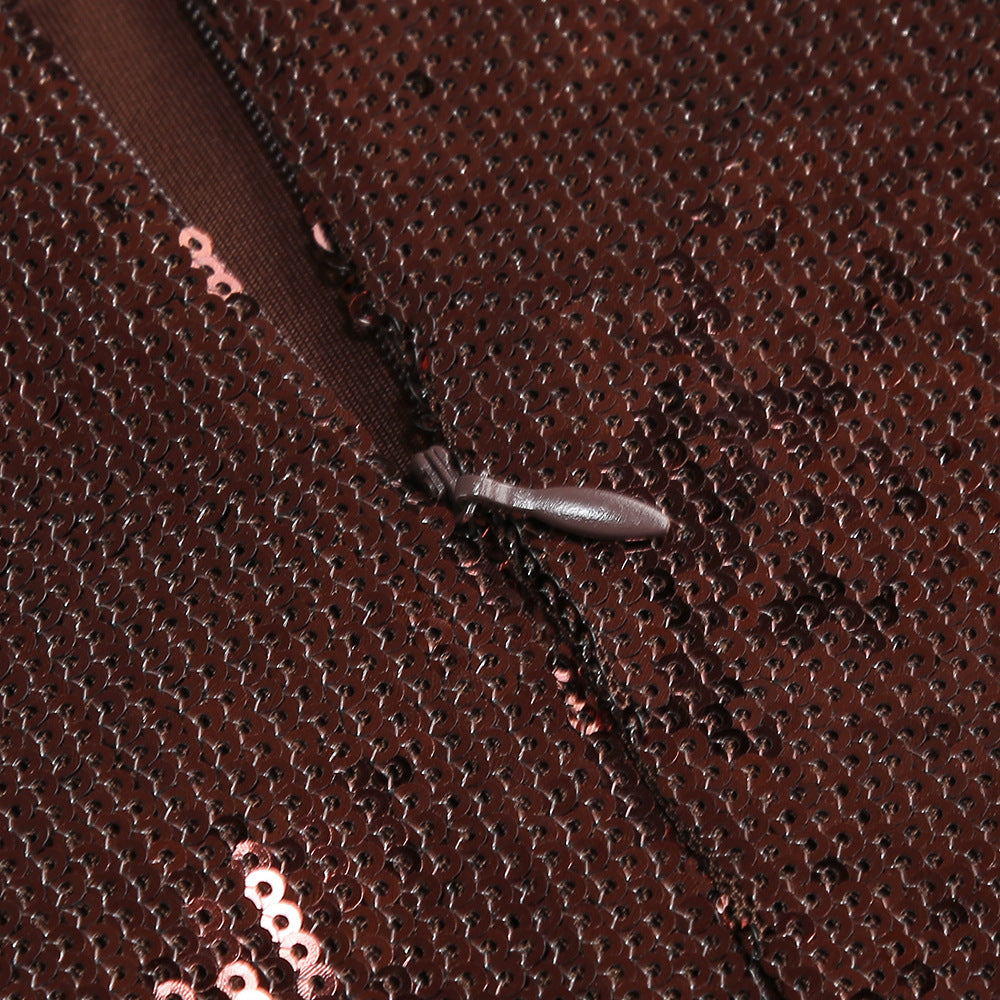 Irn Dazzling Bronze Sequin Strapless Bubble Mini Dress