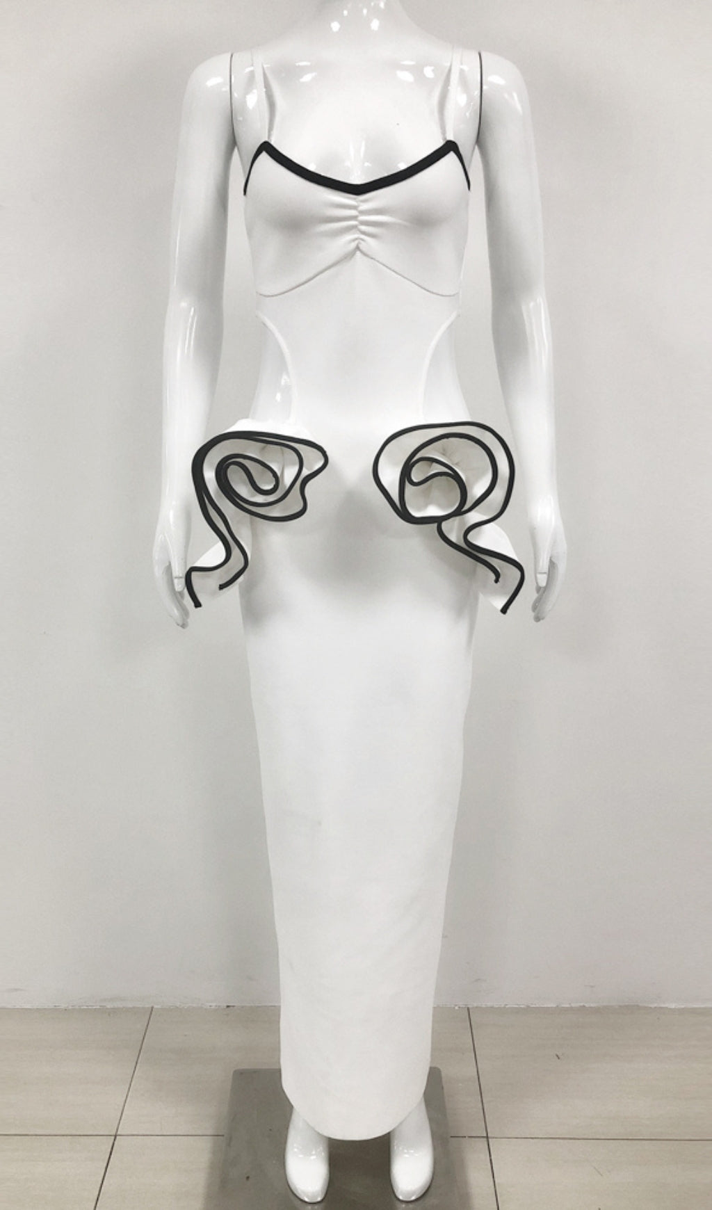 Bernadette White Floral Cutout Bandage Maxi Dress