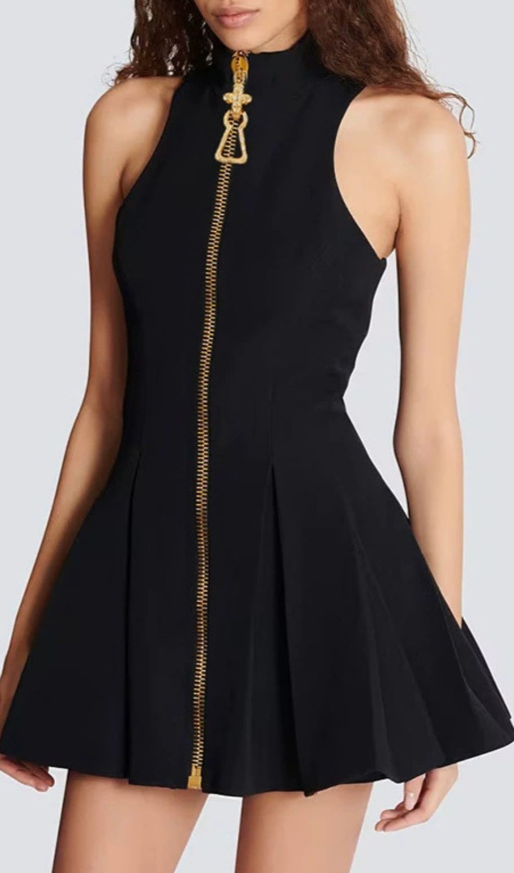 Idola Black High-Neck Mini Dress