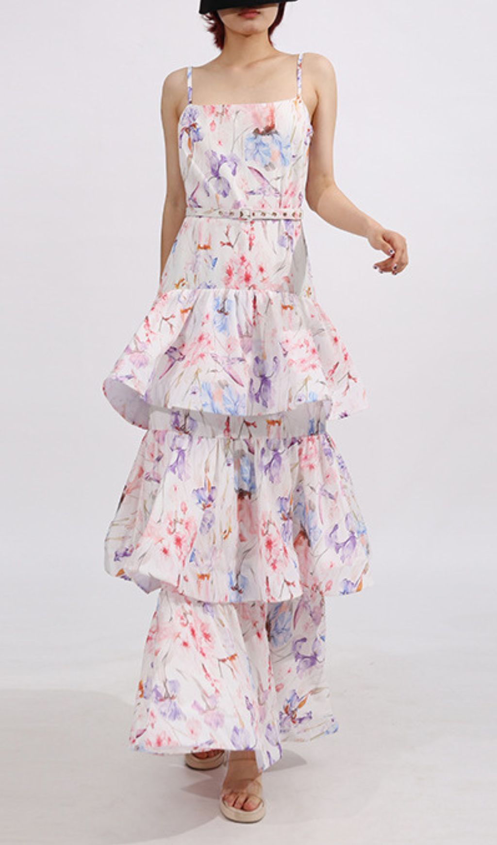 Elsinore Women's Strappy Tiered Floral Maxi Dress