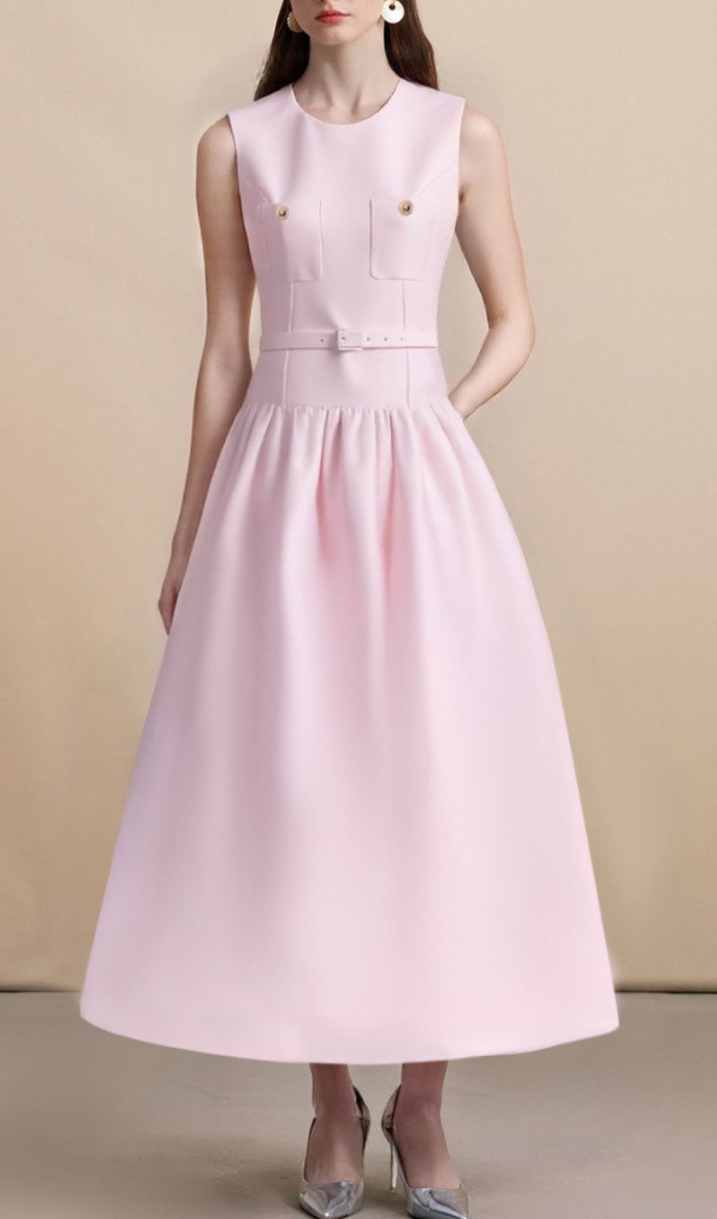 Chic Jonatha Pink Midi Dress