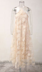 Billy Dreamy Floral Lace Halter Maxi Dress