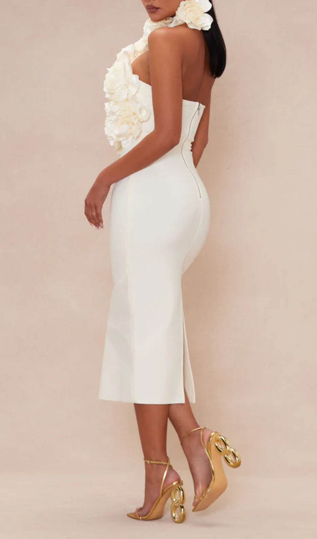 Statement Floral Halterneck Midi Dress