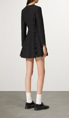Breonna Chic Black Scalloped Mini Dress