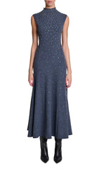 Dazzling Ristrassy Rhinestone Knit Maxi Dress