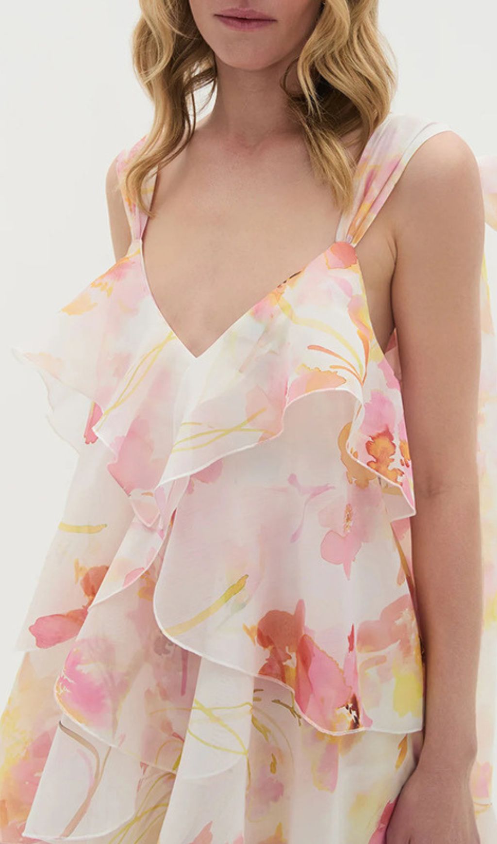 Harue Dreamy Floral Ruffle Maxi Dress