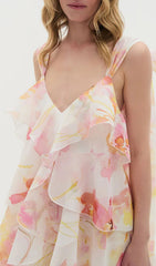 Harue Dreamy Floral Ruffle Maxi Dress