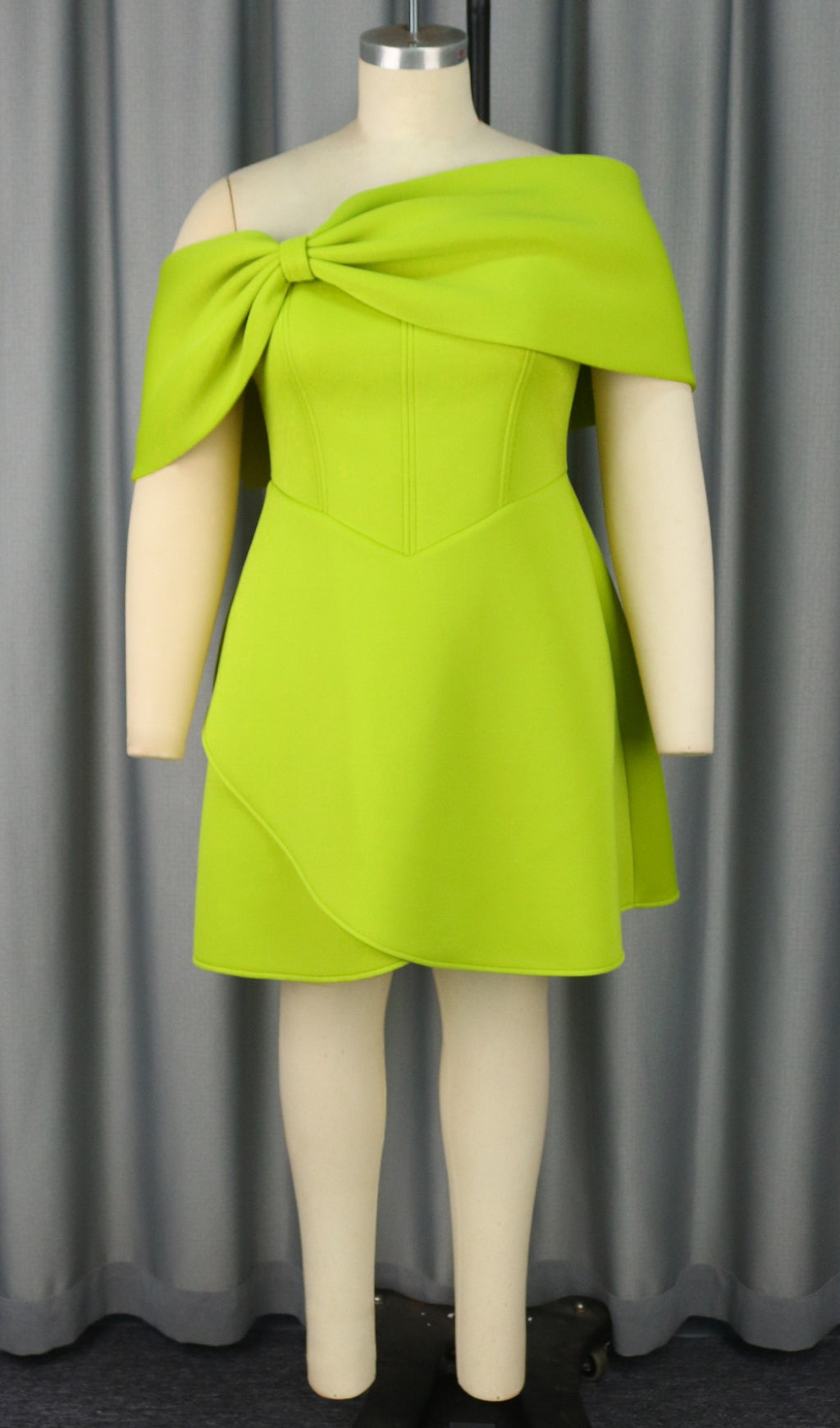 Head-Turning Batya Green Bow Corset Mini Dress