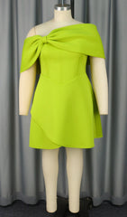 Head-Turning Batya Green Bow Corset Mini Dress