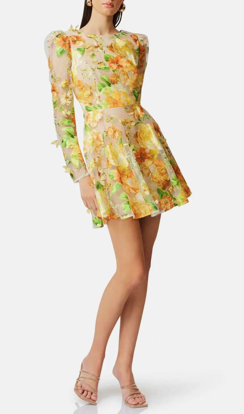 Empusa Sunshine Bloom Floral Embroidery Mini Dress