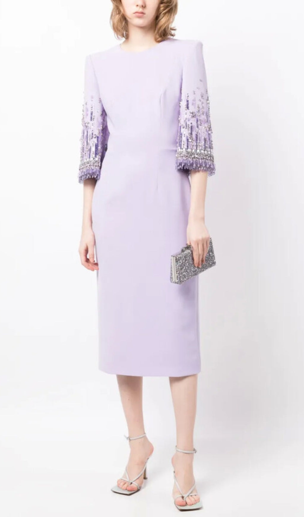 Dagny Sparkling Lavender Embellished Midi Dress