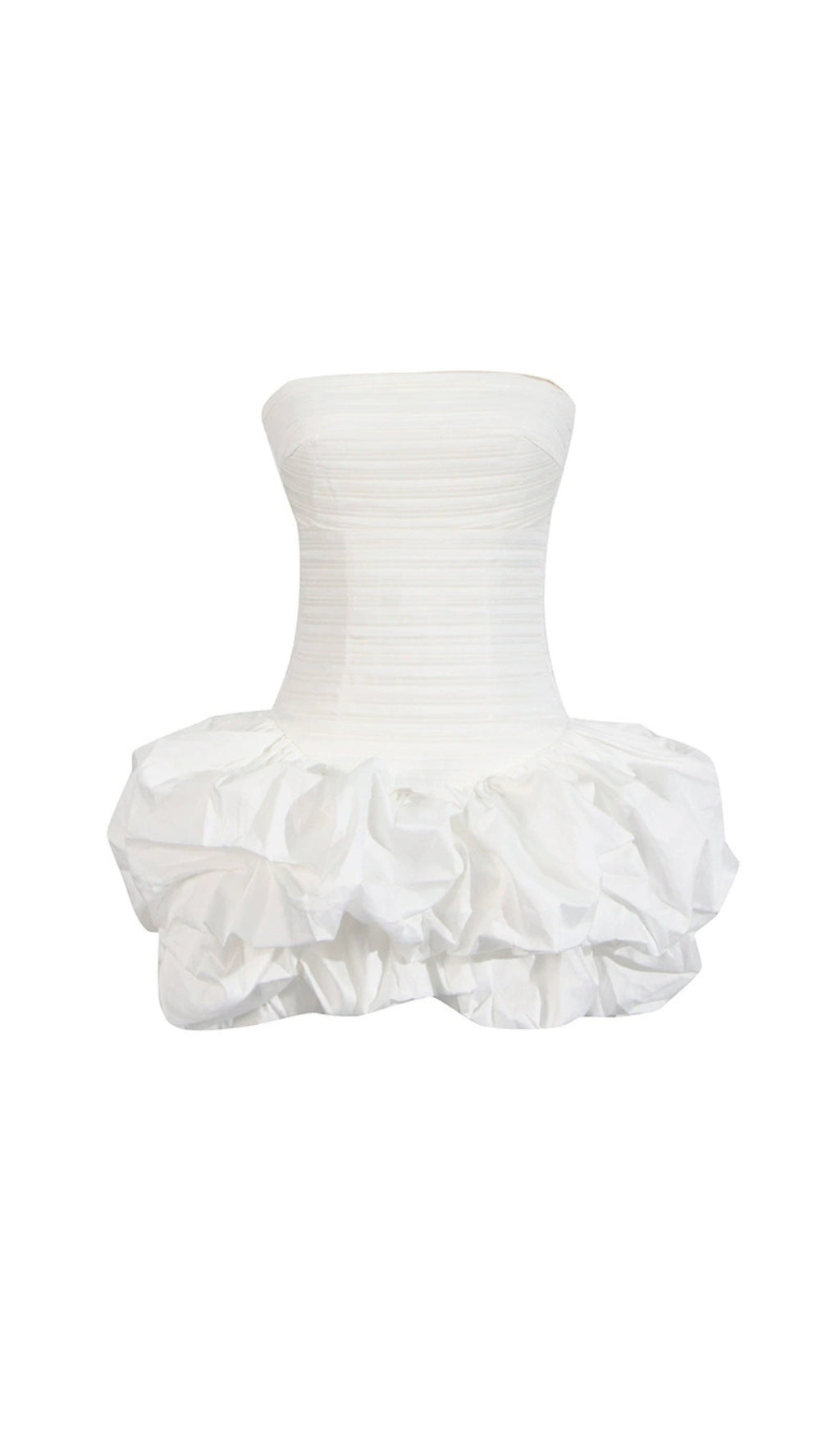 Ellen Strapless Ruched Bubble Mini Dress