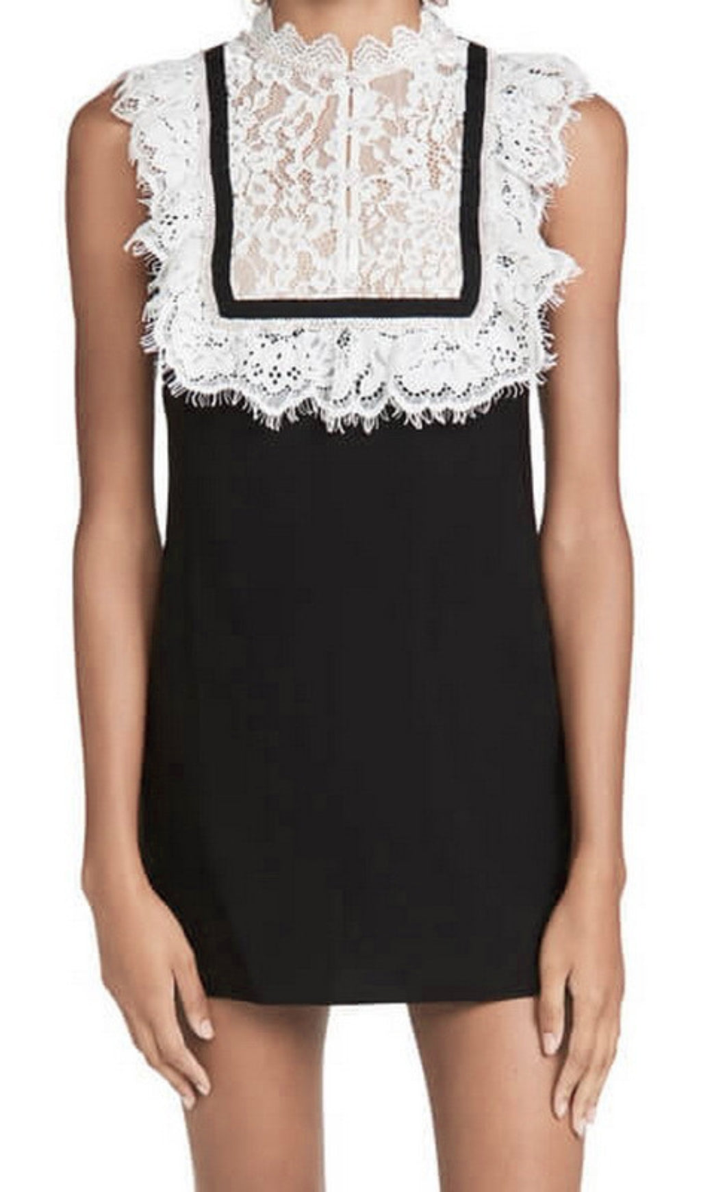 Branka Black & White Lace Mini Dress