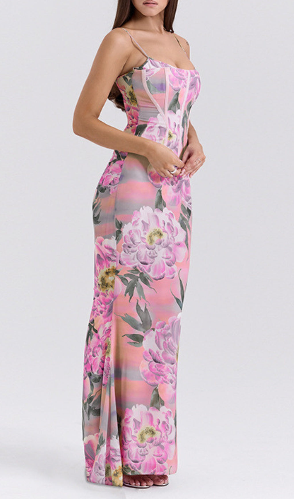 Elan Peony Bloom Corset Maxi Dress