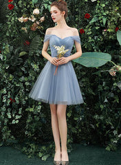 Lovely Grey Short Sweetheart Beaded Prom Dress