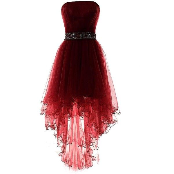 Wine Red Lovely High Low Tulle Homecoming Dress