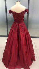 Charming Dark Red Long Sweetheart A-line Prom Dress
