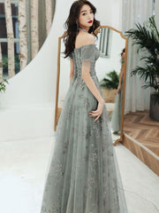 Beautiful Off Shoulder Tulle Sweetheart Lace Long Evening Dress