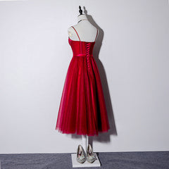 Lovely Dark Red Sweetheart Tulle Prom Dress