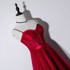 Lovely Dark Red Sweetheart Tulle Prom Dress
