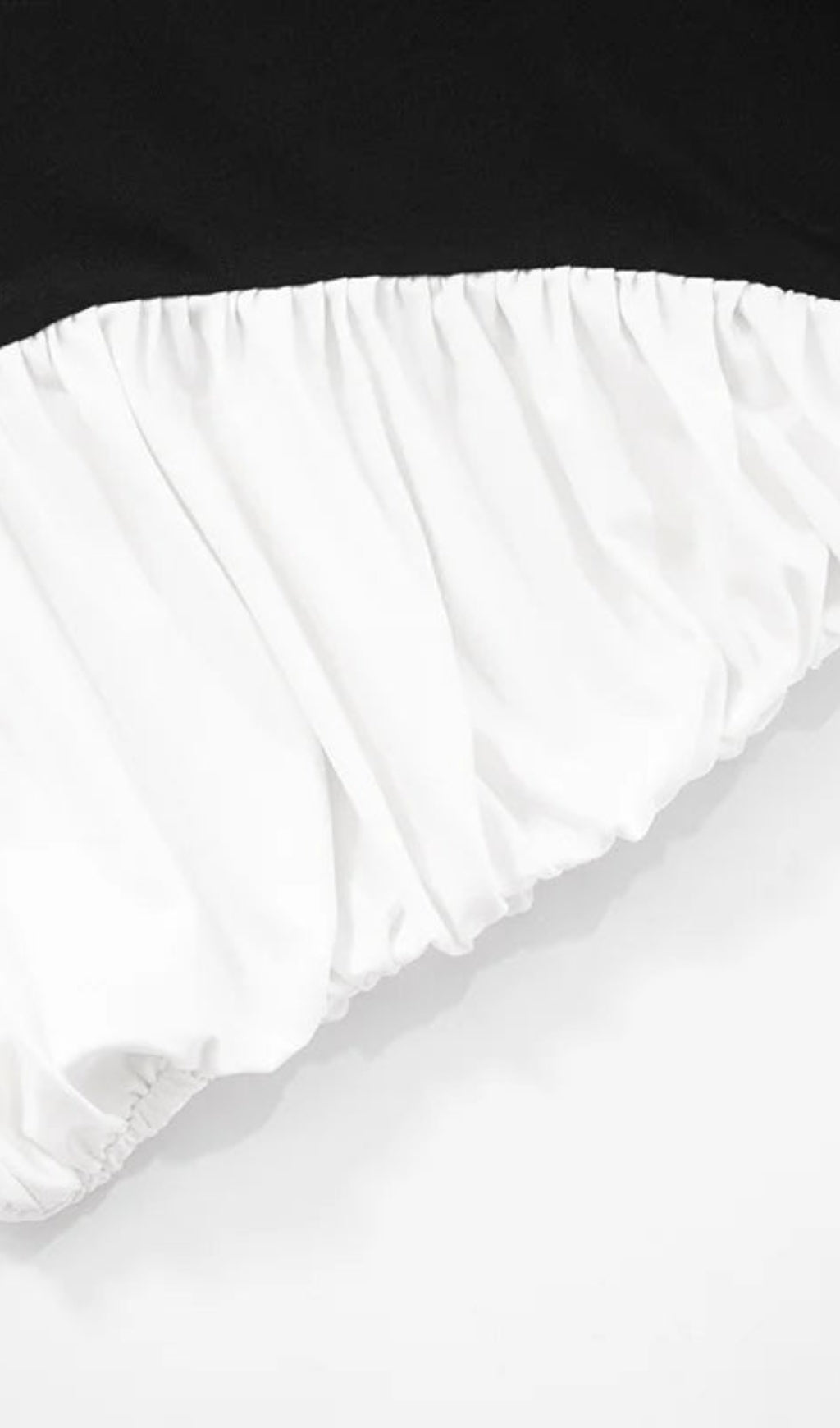 Chic Black & White Ruched Panel Halter Mini Dress