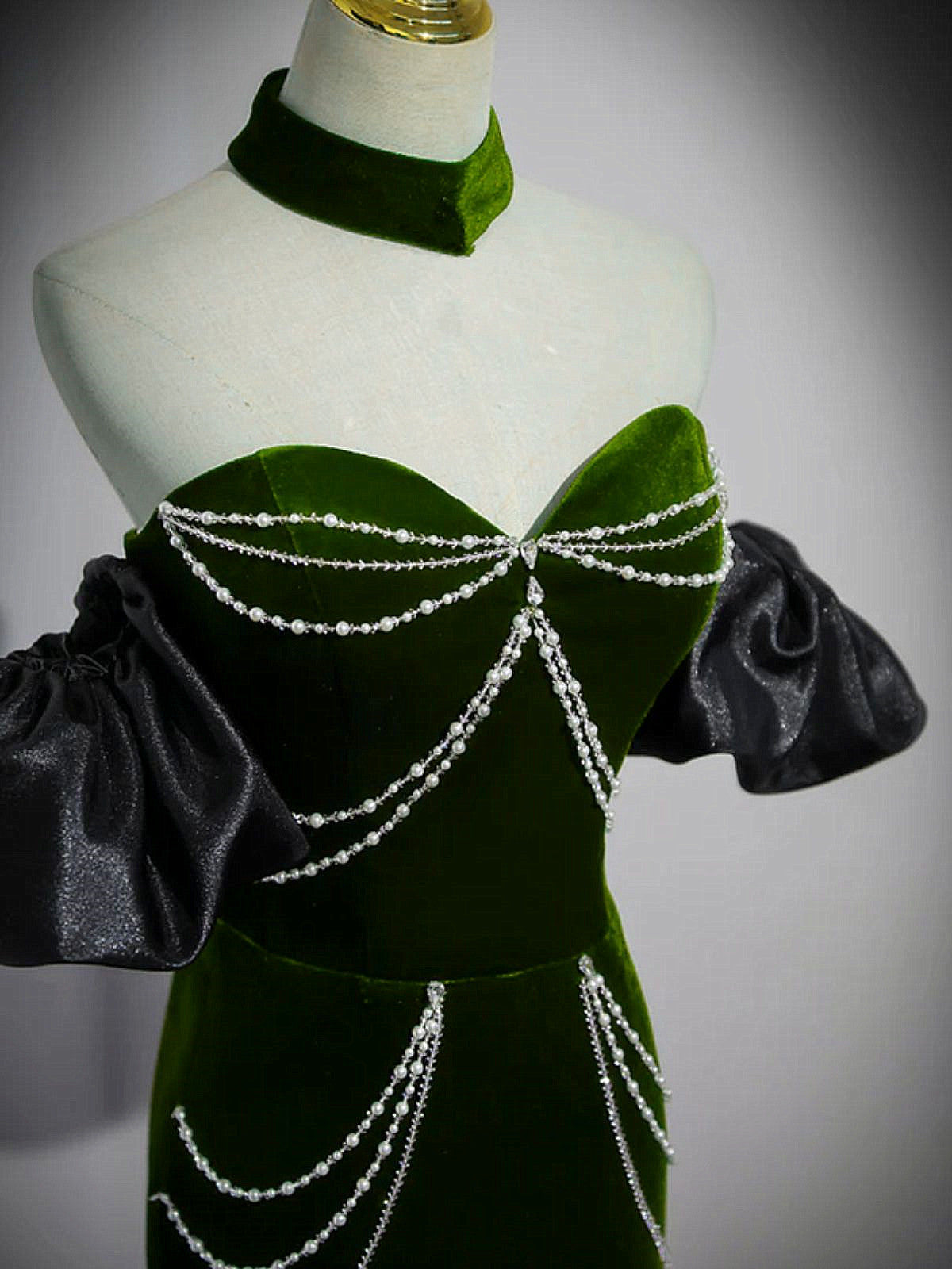 Green Velvet Sweetheart Mermaid Party Dress