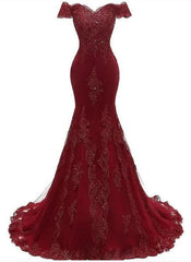 Vestido de fiesta sexy de sirena de tul con encaje Sweethart 
